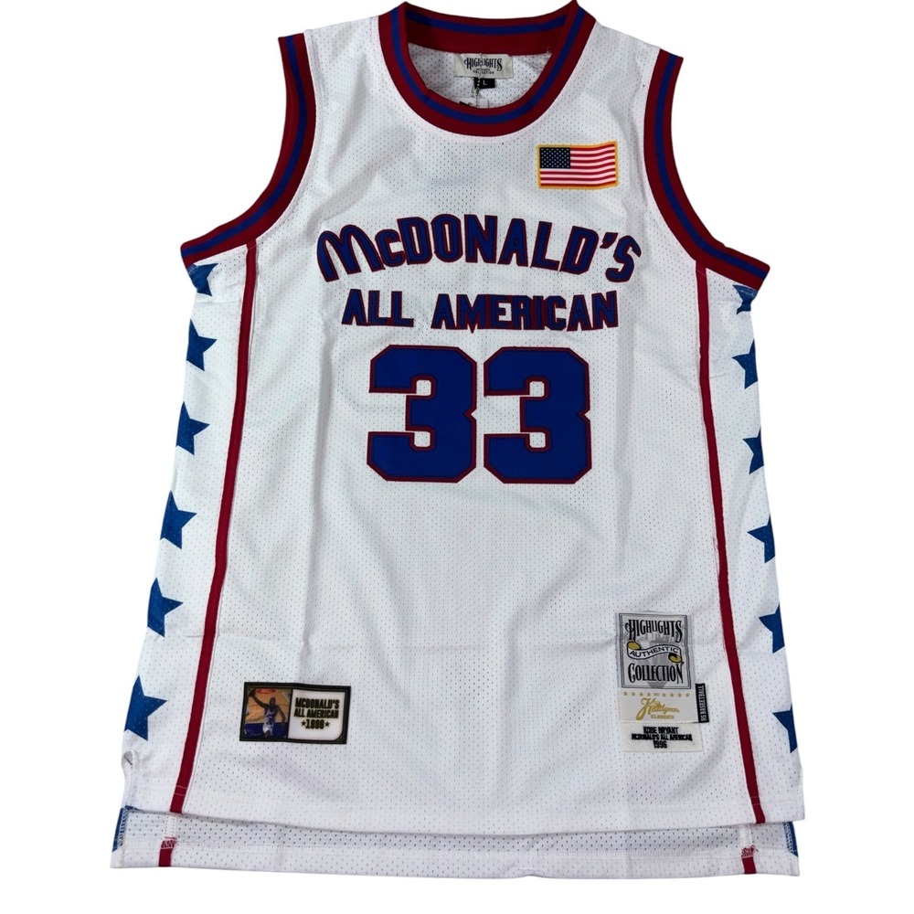 McDonald's All American Mesh Jersey Mens L White Headgear Classics Kobe Bryant